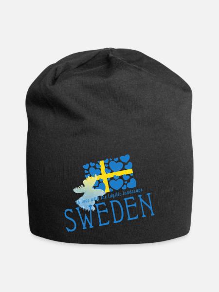 Schweden Sverige Sweden - Jersey-Beanie - Schwarz