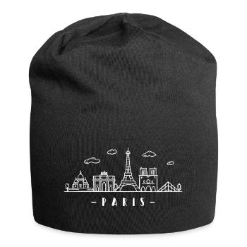 Paris France Capital Skyline Eiffel Tower - Jersey Beanie - black - Front