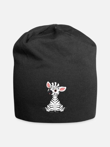 Zebra - Jersey-Beanie - Schwarz