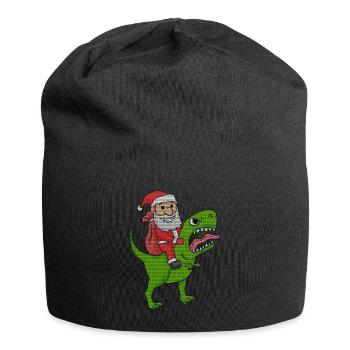 Weihnachten Dinosaurier Ugly Christmas Effekt - Jersey-Beanie - Schwarz - Vorne