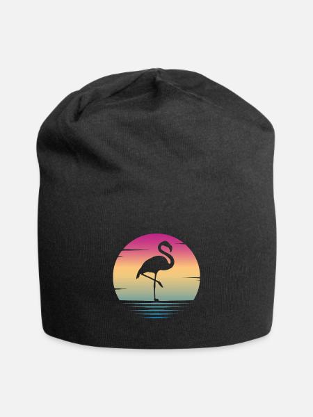 Flamingo - Jersey-Beanie - Schwarz