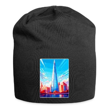 The Shard England Uk Travel Poster Souvenir WPA - Jersey Beanie - black - Front