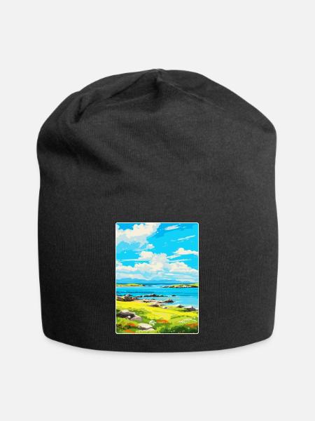 Île de Gigha Écosse Royaume-Uni Affiche de voyage vintage - Bonnet en jersey - noir