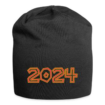 2024. YEAR. HAPPY NEW YEAR. NEW YEAR'S EVE - Jersey Beanie - black - Front