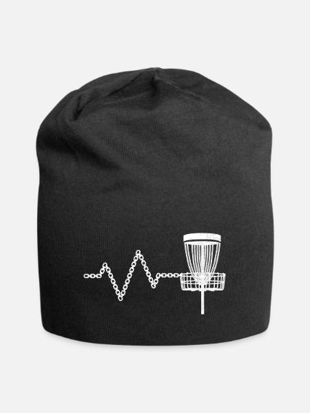 Discgolf Spieler Discgolfer Herzschlag Disc Golf - Jersey-Beanie - Schwarz