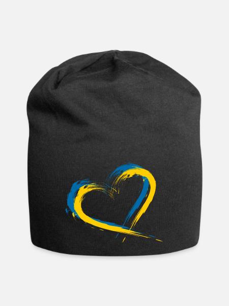 Herz Bürste Flagge Schweden Fahne Design Vektor - Jersey-Beanie - Schwarz