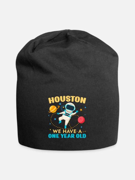 Houston Wir haben ein 1 Jahr altes 1st Birthday Bd - Jersey-Beanie - Schwarz