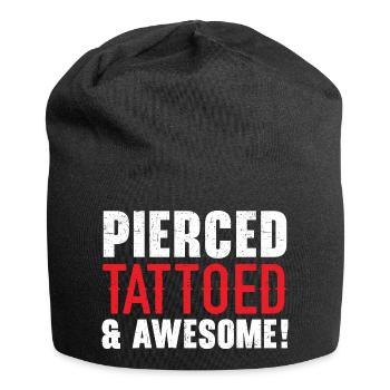 Gepierct Tätowiert Und Geil Tattooing Tattoo - Jersey-Beanie - Schwarz - Vorne
