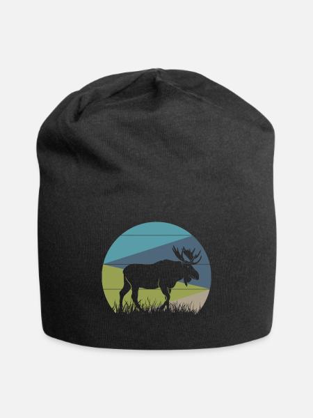 Elch - Jersey-Beanie - Schwarz