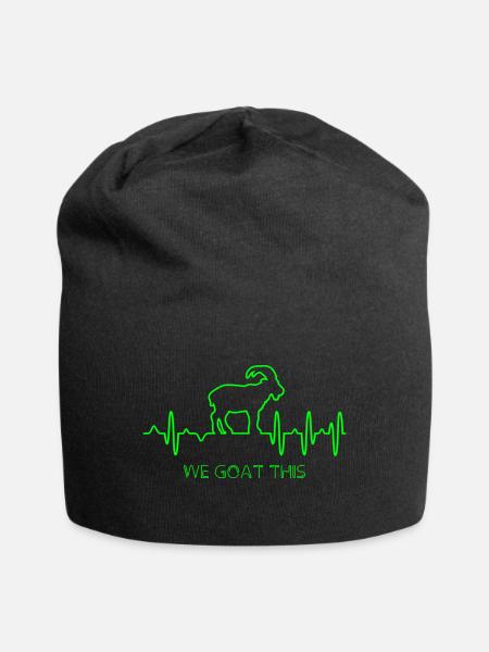 Herzschlag Ziege - Jersey-Beanie - Schwarz