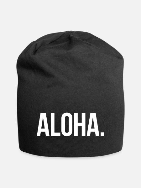 ALOHA. - Schlicht und Aussagekräftig - Jersey-Beanie - Schwarz