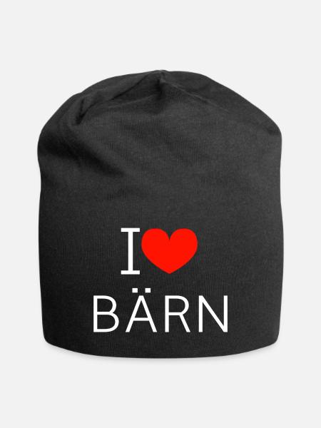 I Love BÄRN Logo - Jersey-Beanie - Schwarz