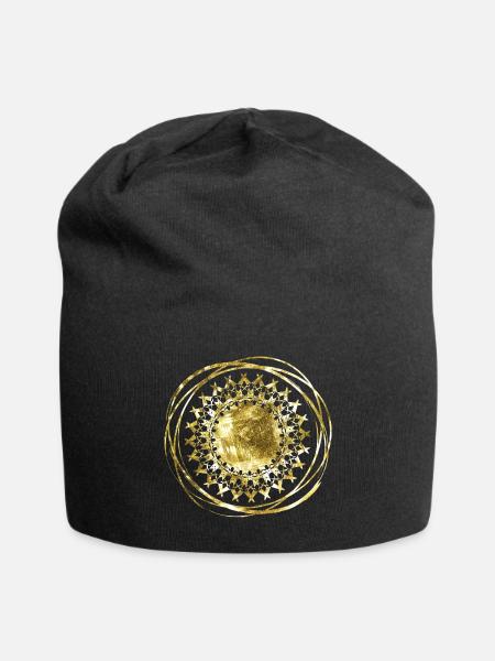 Mandala gold - Jersey-Beanie - Schwarz
