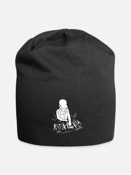 DJ mit Kopfhörer Techno Club - Jersey-Beanie - Schwarz