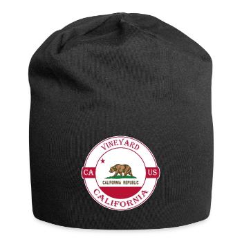 Weinberg Kalifornien Flagge USA Reise Souvenir Abzeichen - Jersey-Beanie - Schwarz - Vorne