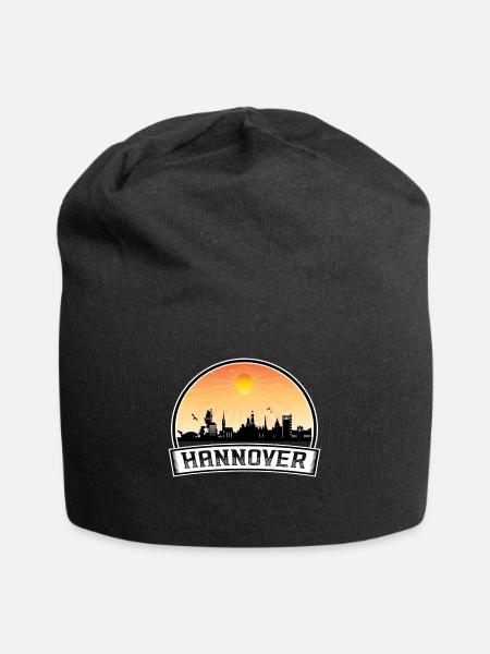 Hannover Deutschland Skyline Vintage Sunset Travel Sou - Jersey-Beanie - Schwarz