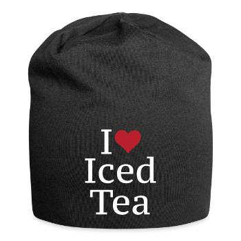 Fruchtiger Eistee Sommerdrink - Jersey-Beanie - Schwarz - Vorne