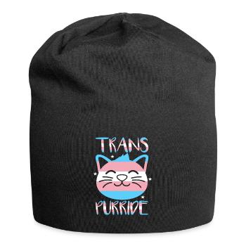 Transpurride Tansgender Pride Cat Transe Stolz - Jersey-Beanie - Schwarz - Vorne