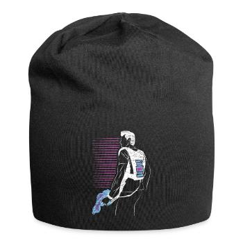 Actiongeladenes Laser Tag Duell - Jersey-Beanie - Schwarz - Vorne