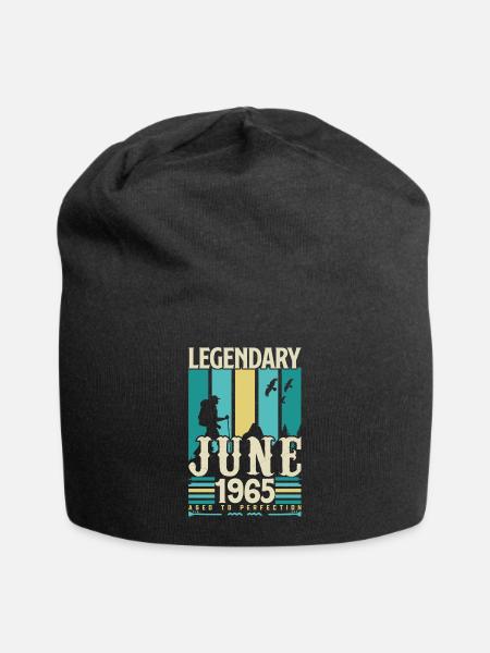 Juni 1965 Geburtstagsgeschenk, Jahrgang Juni 1965. - Jersey-Beanie - Schwarz