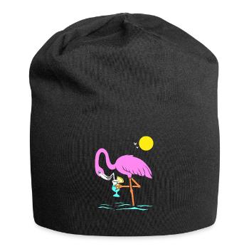 Flamingo Graphic Flamingoliebhaber Cocktailtrinker - Jersey-Beanie - Schwarz - Vorne