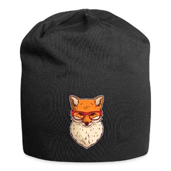 Brillanter Nerd Fuchs Schulhof - Jersey-Beanie - Schwarz - Vorne