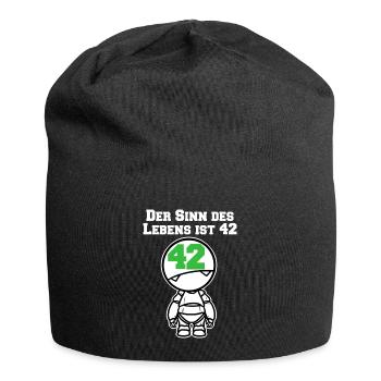 Durchgeknallter Lebenssinn Galaxis - Jersey-Beanie - Schwarz - Vorne