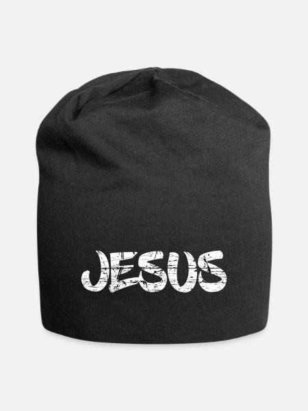 Jesus - Jersey-Beanie - Schwarz