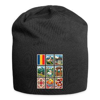 Rumänien Briefmarken - Jersey-Beanie - Schwarz - Vorne