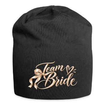 Team Bride Roségold  - Jersey-Beanie - Schwarz - Vorne