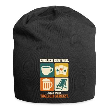 Endlich Rentner jetzt wird täglich gereizt Skat - Jersey-Beanie - Schwarz - Vorne