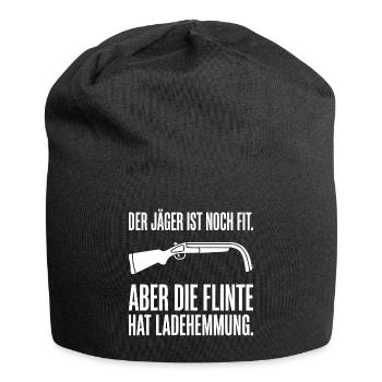 Jäger noch fit aber die Flinte hat Ladehemmung - Jersey-Beanie - Schwarz - Vorne