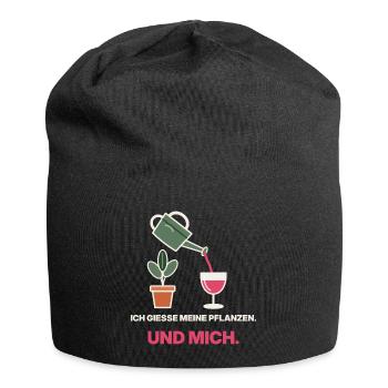 Ich gieße Pflanzen Und Mich - Jersey-Beanie - Schwarz - Vorne