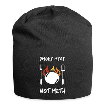 Smoke Meat Not Meth Grill BBQ Smoker Grillmeister - Jersey-Beanie - Schwarz - Vorne
