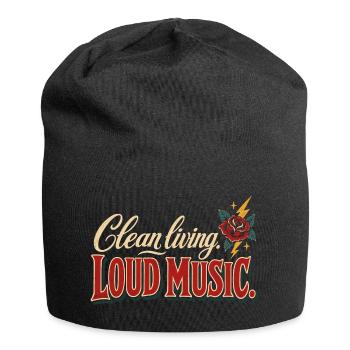 Clean Living Loud Music Straight Edge Nüchtern - Jersey-Beanie - Schwarz - Vorne