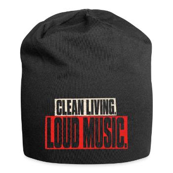 Clean Living Loud Music Straight Edge Nüchtern - Jersey-Beanie - Schwarz - Vorne
