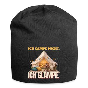 Glamping - Ich campe nicht. Ich glampe. - Jersey-Beanie - Schwarz - Vorne