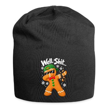 Well Shit Dabbing Gingerbread Man Funny Christmas - Jersey-Beanie - Schwarz - Vorne