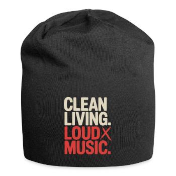 Clean Living Loud Music Straight Edge Nüchtern - Jersey-Beanie - Schwarz - Vorne