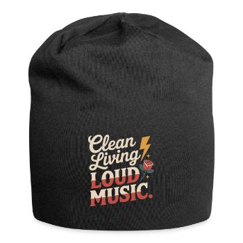 Clean Living Loud Music Straight Edge Nüchtern - Jersey-Beanie - Schwarz - Vorne
