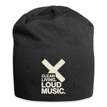 Clean Living Loud Music Straight Edge Nüchtern - Jersey-Beanie - Schwarz - Vorne