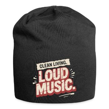 Clean Living Loud Music Straight Edge Nüchtern - Jersey-Beanie - Schwarz - Vorne