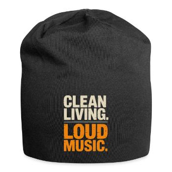 Clean Living Loud Music Straight Edge Nüchtern - Jersey-Beanie - Schwarz - Vorne