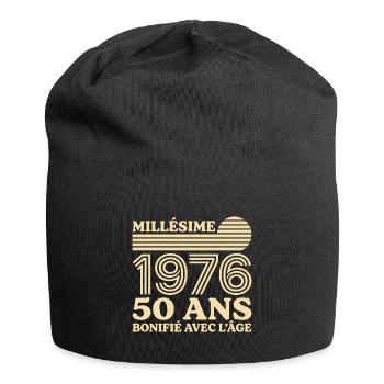 Vintage 1976 Jubiläum 50 Jahre verbessert - Jersey-Beanie - Schwarz - Vorne