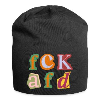 FCK AFD ERPRESSERBRIEF BUCHSTABEN, FCK NZS, NO NZS - Jersey-Beanie - Schwarz - Vorne