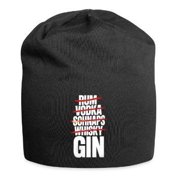 Kuki's Fine Spirit – Nur GIN Statement Shirt - Jersey-Beanie - Schwarz - Vorne