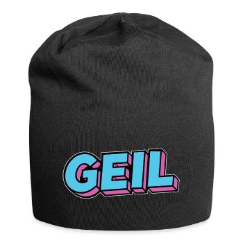 Geil 80er 90er Schriftzug Comic - Jersey-Beanie - Schwarz - Vorne