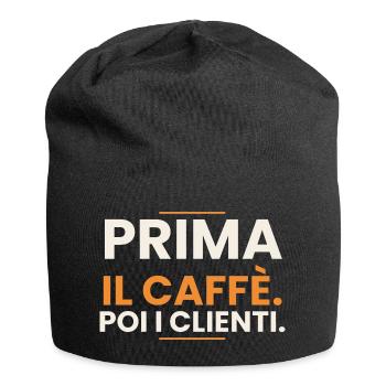 Erst der Kaffee. Dann die Kunden. – Barista - Jersey-Beanie - Schwarz - Vorne