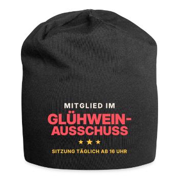 Mitglied im Glühwein-Ausschuss - Jersey-Beanie - Schwarz - Vorne