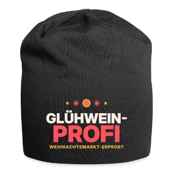 Glühwein-Profi Weihnachtsmarkt - Jersey-Beanie - Schwarz - Vorne
